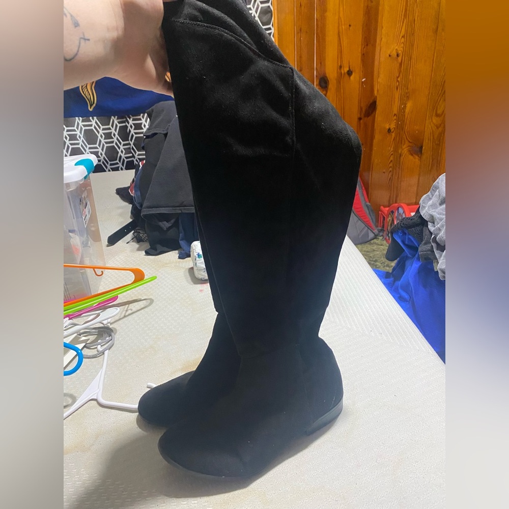 Black knee high boots